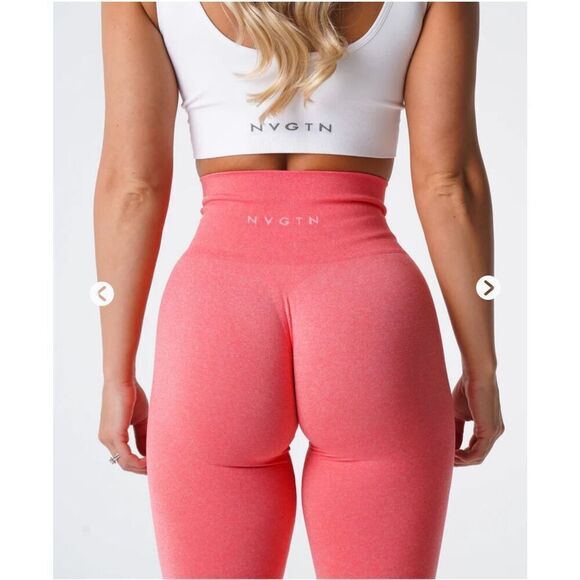 NVGTN Coral NV Seamless Leggings Medium Butt Scrunch EUC - Picture 2 of 10